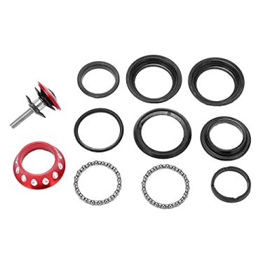 Imagem de Fone de ouvido espaçador de 4 mm de diâmetro de liga de alumínio para bicicleta com garfo frontal e rolamento de fone de ouvido acessório de ciclismo (vermelho)