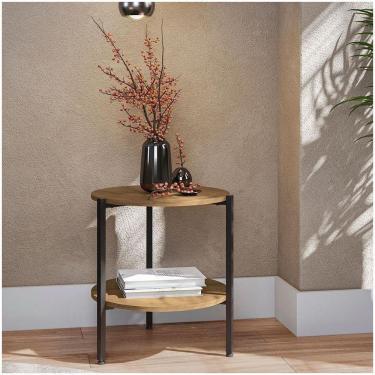 Imagem de Mesa De Centro Kappesberg Industrial Com 1 Prateleira Freijó 50cm X 47cm