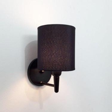 Imagem de Arandela Cilindrica Base Preto Tecido 14x15cm Preto Bivolt