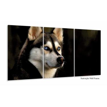 Imagem de Quadros Decorativos Husky Siberiano120x60 3 peças em Tecido