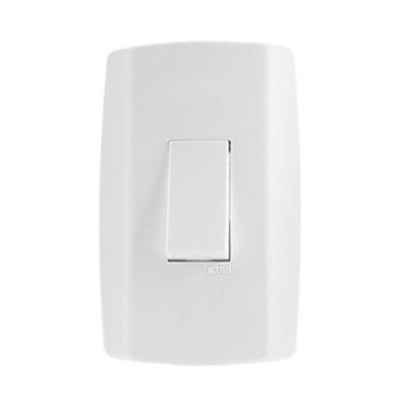 Imagem de Kit 5 Interruptor Simples 10A 250V Vertical Slim Branco