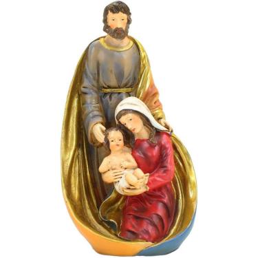 Imagem de Presépio Estátuas Em Resina Sagrada Família Jesus 19cm