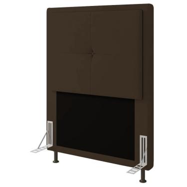 Imagem de Cabeceira Ametista Cama Box Solteiro 90cm Suede Marrom