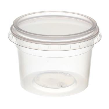 Imagem de Pote de Plástico Descartável para Alimentos Redondo com Tampa 145ml com 24 Unidades Prafesta