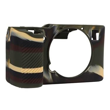 Imagem de Capa de câmera para A7C, capa protetora de silicone macio para câmera digital A7C (camuflagem)