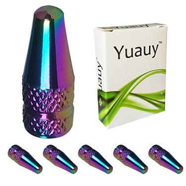 Imagem de Yuauy 5 peças de capa para válvula de pó colorida de metal anodizado e alumínio usinado para corrida de bicicleta MTB Presta Bike Road