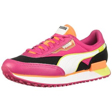 Imagem de PUMA Tênis feminino Future Rider, Preto/roxo beterraba/branco/laranja, 6.5
