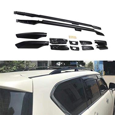 Imagem de UDP 4 peças serve para Nissan Patrol Y62 Armada 2017 2018 2019 2020 Alumínio Trilho Lateral Telhado Barras Transversais Barra Preta