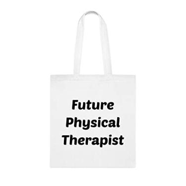 Imagem de Sacola fisioterapeuta, sacola de futuro fisioterapeuta, presente para fisioterapeuta, bolsa de ombro para fisioterapeuta, sacos reutilizáveis para fisioterapeuta, ideia de e Natal, Branco