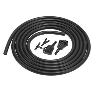 Imagem de ACROPIX Kit de pulverizador de bocal de arruela de para-brisa dianteiro para Toyota Tacoma Camry com conector de mangueira - Pacote com 2 pretos