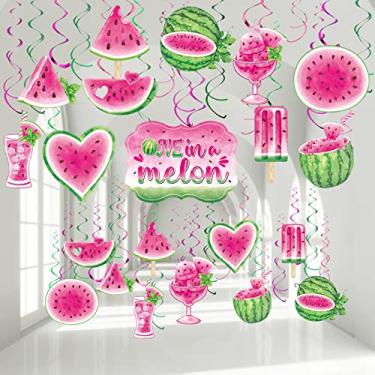 Imagem de 51 peças One in a Melon Decorações de festa de aniversário melancia Rosa doce melancia suprimentos de festa para meninas buraco em uma festa de aniversário, chá de bebê