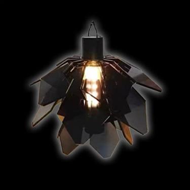 Imagem de Quebra-cabeça da lâmpada DIY | ção Pendente Moderna | teto luminária pendente para decoração casa abajur em forma asa cigarra luz noturna para casa jardim festival decoração Sritob