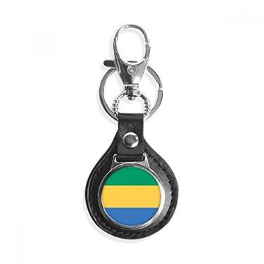 Imagem de Chaveiro de metal de couro com bandeira nacional do Gabão África país da África chaveiro de carro presente, Multicor