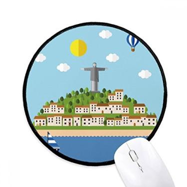 Imagem de DIYthinker Mount Corcovado Fire Balloon Brasil Mouse Pad Desktop Office Tapete Redondo para Computador