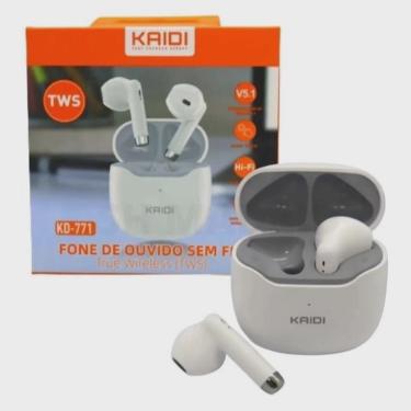 Imagem de Fone Ouvido Stereo Earphone Sem Fio Bluetooth v5.1 Original Kaidi tws Smart Touch Branco