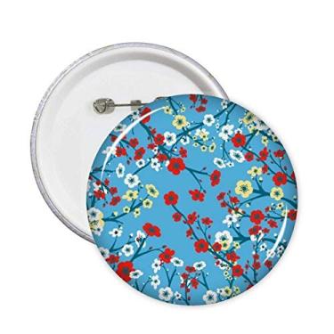 Imagem de Branch Sakura Japonês Padrão Broche Emblema Botão Decoração Acessório 5 peças