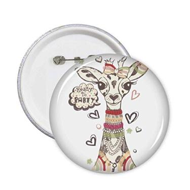 Imagem de Girafa desenho animado animal alfinetes coloridos emblema botão decoração acessório 5 peças