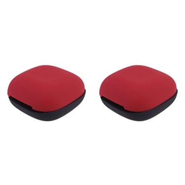 Imagem de Capa para fone de ouvido com 2 peças, capa à prova de vermelho, capa de silicone fina, preta, capa amortecedora e para fones de ouvido