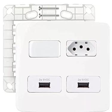 Imagem de Inter Simples + Tomada 10A + 2 Tomada USB 2A bi Margirius