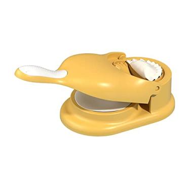 Imagem de Conjunto de máquina de fazer bolinho doméstico para pele conjunto de máquina faça você mesmo ferramentas de pastelaria manuais moldes de empanada acessórios de cozinha para embalagem de ravióli, amarelo, 27*7 cm