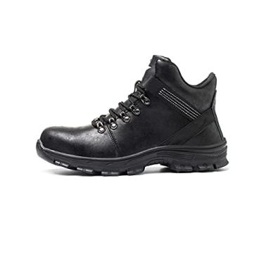 Imagem de Bestgift Sapatos de segurança masculinos respiráveis Labor Insurance Shoes para mineração, construção de engenharia, etc. Sapatos de segurança anti-quebra e anti-piercing, Preto, 9