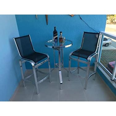 Imagem de Banco Banqueta Alta Para Área Externa Alumínio Confortável