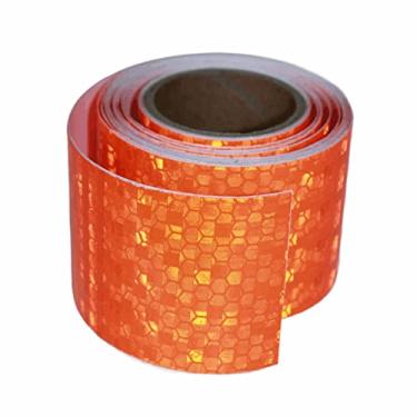 Imagem de Fita reflexiva laranja 2" x 10 pés, fita de segurança de aviso de alta visibilidade à prova d'água, adesivos reflexivos ao ar livre, acessórios externos óbvios.