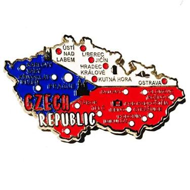 Imagem de Imã República Tcheca – Imã Mapa República Tcheca Bandeira Cidades Símbolos - Mapa Mundi Magnético - Imã Geladeira República Tcheca