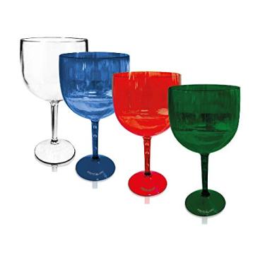 Imagem de Kit 3 Taças Azul, Vermelho e Verde Translúcido Acrílico Ps