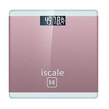 Imagem de balanças de vigilantes de peso de banheiro ultrafinas, balança eletrônica digital de alta precisão, rosa, bateria