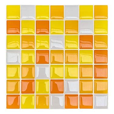 Imagem de Pastilha Adesiva Resinada Miscelânea Amarelo Kit 4 Placas, Cromo Sign, 18.5x18.5x0,2