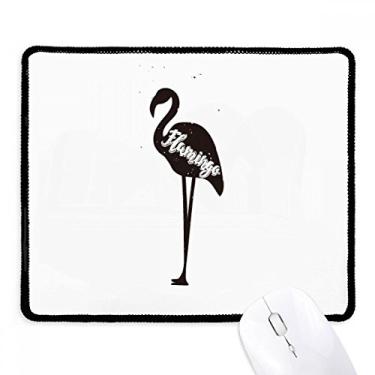 Imagem de Mousepad de borracha para jogos Flamingo preto e branco com borda costurada
