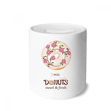 Imagem de DIYthinker Porta-moedas de cerâmica com rosquinha de flores, sobremesas, doces, porta-moedas