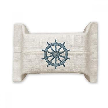 Imagem de Bolsa de linho de algodão para lenços faciais militares do exército do oceano para exploração do leme