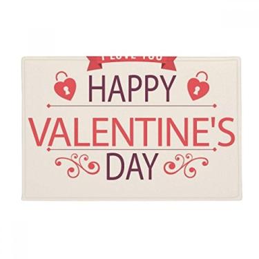 Imagem de DIYthinker Tapete para porta de banheiro com bloqueio de coração Feliz Dia dos Namorados