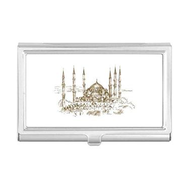 Imagem de Porta-cartões de visita com paisagem de marco da igreja, porta-cartões