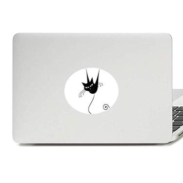 Imagem de Adesivo de vinil para notebook com emblema de animal de Dia das Bruxas Climb Rail Black Cat