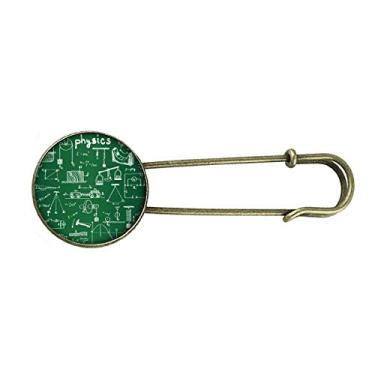 Imagem de Broche de metal retrô com ilustração de mecânica eletromagnética física