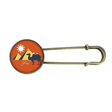 Imagem de Broche de metal retrô com estampa de camelo da pirâmide do Egito