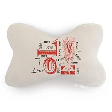 Imagem de DIYthinker Almofada de apoio de cabeça para decoração de pescoço com acabamento de carro vermelho e preto