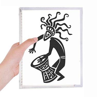 Imagem de Caderno com estampa de arte decorativa abstrata do Egito Antigo Diário de folhas soltas recarregável