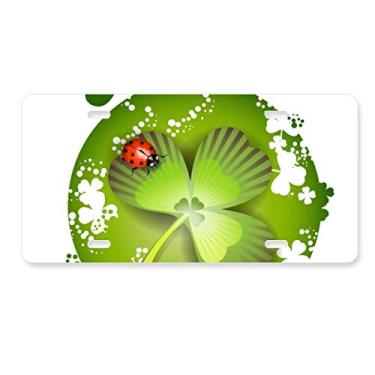 Imagem de DIYthinker Trevo de quatro folhas na Irlanda Dia de São Patrício decoração de placa de carro etiqueta de aço inoxidável