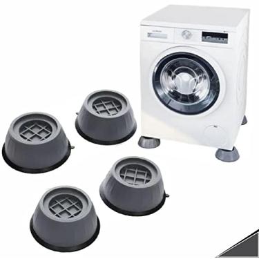 Imagem de Pé Nivelador Antiderrapante Calço Kit Pezinho Regulador Lava E Seca Suporte Secadora Anti Vibração 4pcs Amortecedor Almofada Maquina Lavadora e Seca Geladeira Fogão Mais Alto Apoio 4 Pés JCanova Store