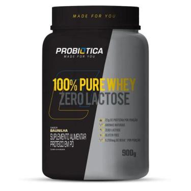 Imagem de Whey Protein 100% Pure Zero Lactose 900G - Baunilha -  Probiótica