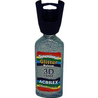 Imagem de Tinta Dimensional Relevo 3D Glitter Prata - Acrilex