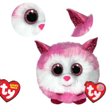 Imagem de Pelucia Ty Beanie Balls Cachorrinho Husky Rosa Toyng 49257