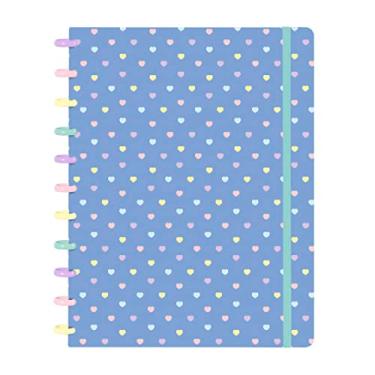 Imagem de Caderno Disco ISCOOL Inteligente G Colors Poá Corações Azul