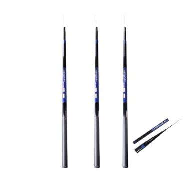 Imagem de Kit 3 Vara de Pesca Telescópica em Fibra de Vidro com Capa Protetora,de Mão Retrátil Caniço com 3 Metros a 5 Metros (Azul, 5,0M)