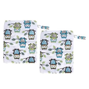 Imagem de Sacos de Fraldas de Pano, Grande Capacidade, Dois Itens de bebê Laváveis ​​com Zíper, Sacos Molhados Secos Impermeáveis ​​para Carrinho de Criança (28 * 36CM)
