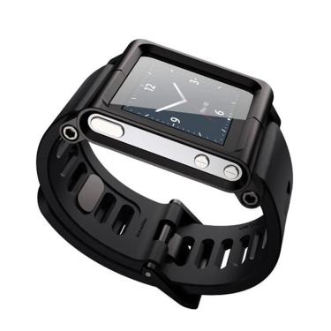 Imagem de Pulseira de relógio de metal de alumínio inteligente pulseira de pulso kit capa para apple ipod nano